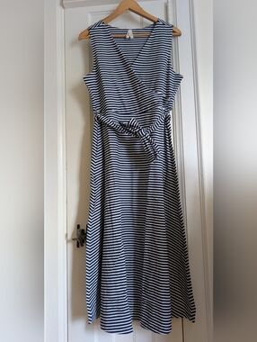 Breton Stripe Midi Fit & Flair Dress